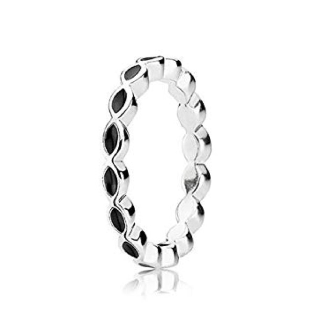 Pandora “Better Together” Black enamel ring